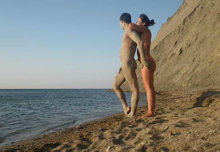 С женой на пляже