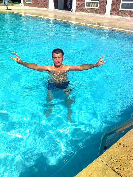 Chilling in the pool