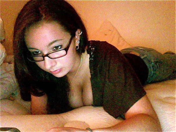 Sweet asian teen in  glasses