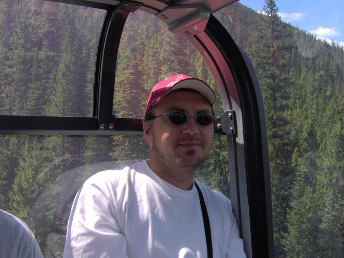 me on a gondola in Bamff National Park