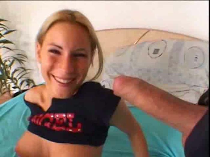 Cute teen got her ass stuffed with two cocks